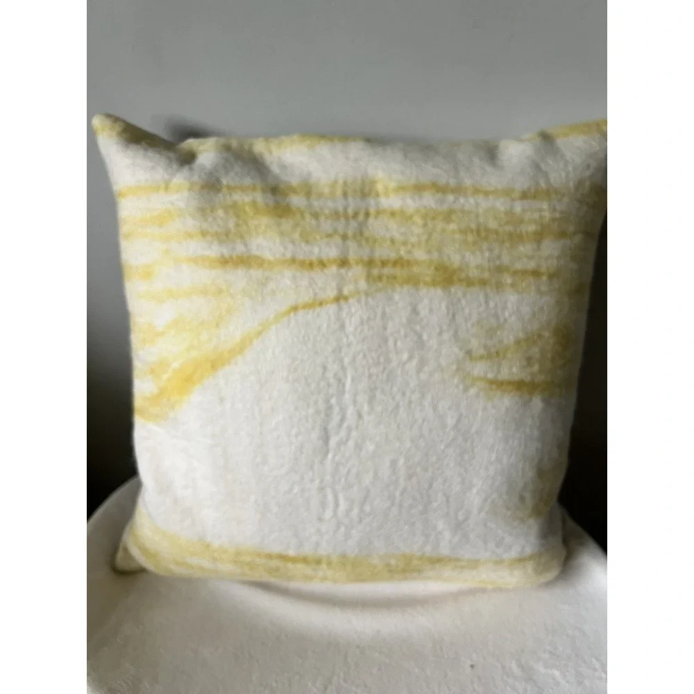 Set Of 2 Yellow Felt Radiating Pillow Cover Only by West Elm Pair 19